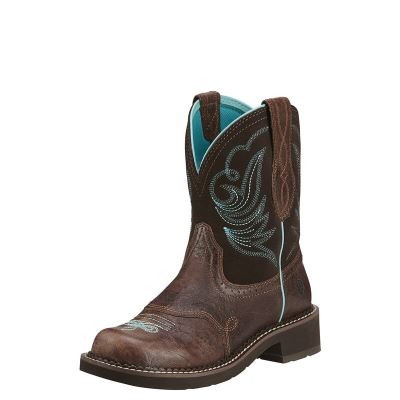 Stivali Da Cowgirl Donna Ariat Fatbaby Heritage Dapper Blu Reale Cioccolato | VRQAIIK