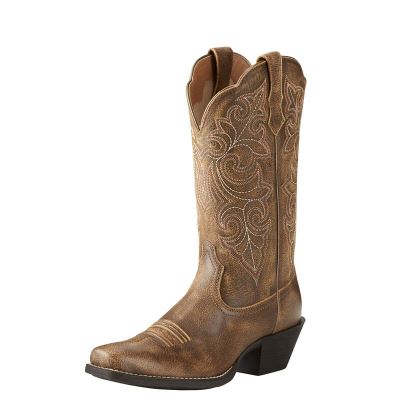 Stivali Da Cowgirl Donna Ariat Round Up Square Punta Marroni | 4JXMA0G