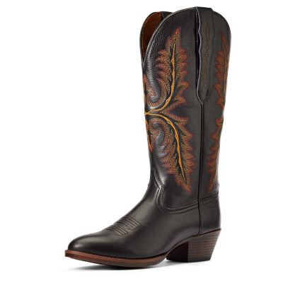 Stivali Western Donna Ariat Heritage Elastic Calf Nere | 62HSK32