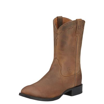 Stivali Western Uomo Ariat Heritage Roper Marroni | QYEV587