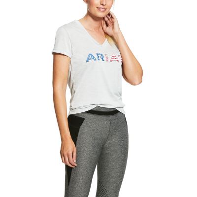 Top Donna Ariat Laguna Logo Top Grigie Chiaro | 2KI78V6