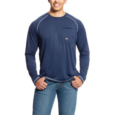 Top Uomo Ariat Rebar Sunstopper Top Blu Marino | ARSEUXX